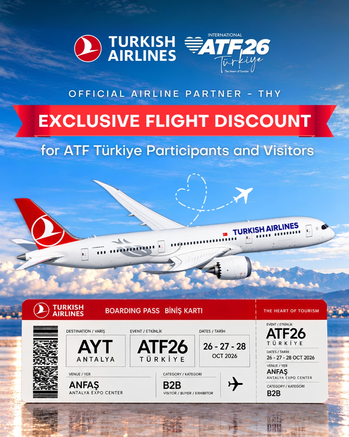 ATF Türkiye Katılımcı ve Ziyaretçilerine Özel Uçuş İndirimi
